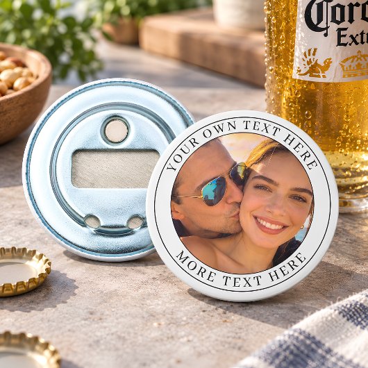 Personalisiertes Foto und Text Flaschenöffner