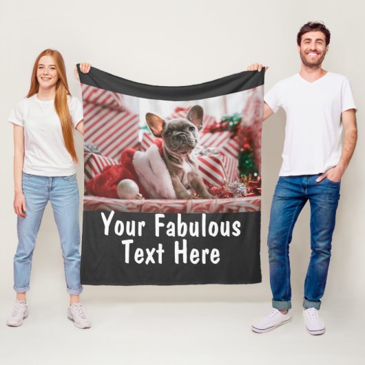 Personalisiertes Foto und Text Fleecedecke (Beispiel)