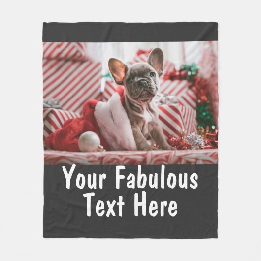 Personalisiertes Foto und Text Fleecedecke (Vorderseite)