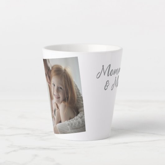 Personalisiertes Foto und Text-Foto mit Herz Milchtasse (Vorderseite)