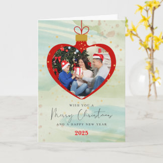 Personalisiertes Foto und Text Frohe Weihnachten & Karte
