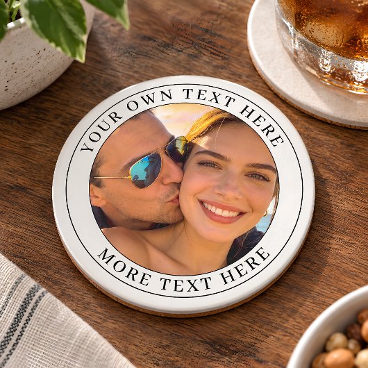 Personalisiertes Foto und Text Getränkeuntersetzer