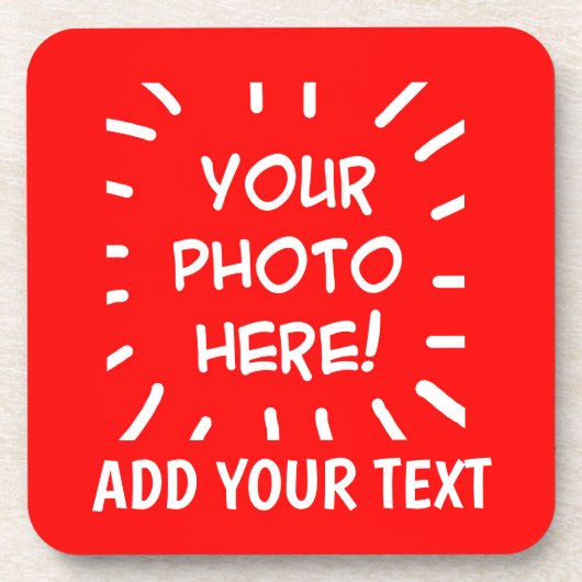 Personalisiertes Foto und Text Getränkeuntersetzer (Vorderseite)