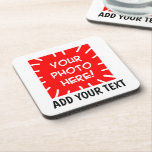 Personalisiertes Foto und Text Getränkeuntersetzer<br><div class="desc">Personalisierte Foto- und Textgetränke</div>