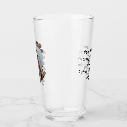 Personalisiertes Foto und Text Glas (Links)