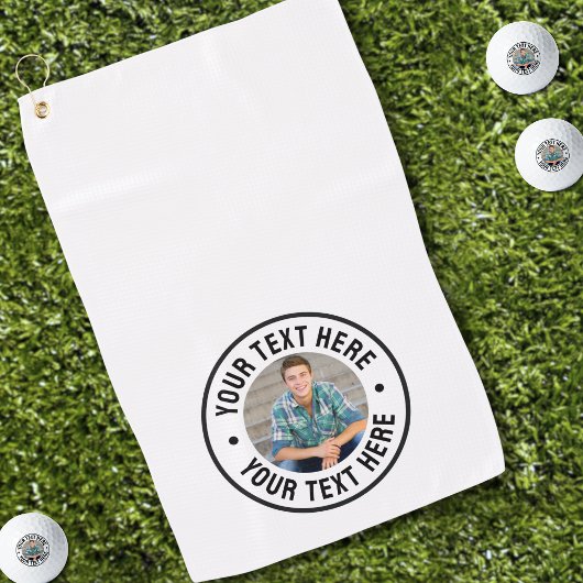 Personalisiertes Foto und Text Golfhandtuch
