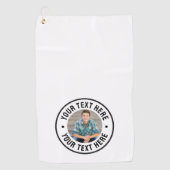 Personalisiertes Foto und Text Golfhandtuch (Vorderseite)