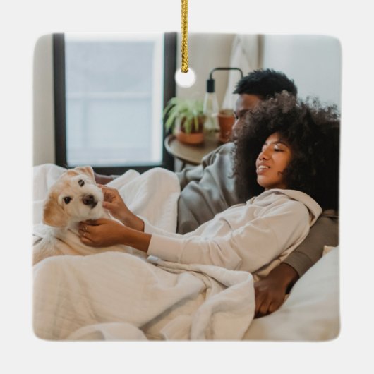 Personalisiertes Foto und  Text Keramikornament (Rückseite)