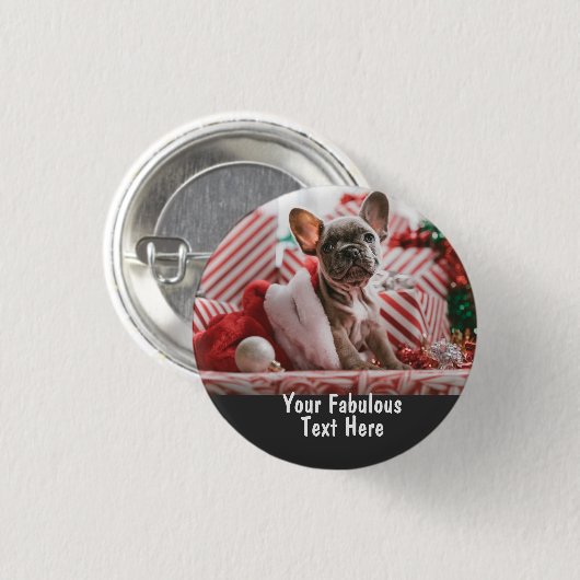 Personalisiertes Foto und Text Klein Niedlich Button (Vorne & Hinten)