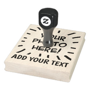 Personalisiertes Foto und Text komisch niedlich Gummistempel