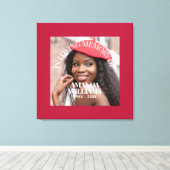 Personalisiertes Foto und Text-Memorial rot Leinwanddruck (Insitu (Holzboden))