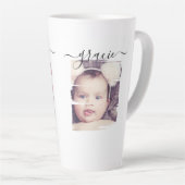 Personalisiertes Foto und Text Milchtasse (Rechte Ecke)