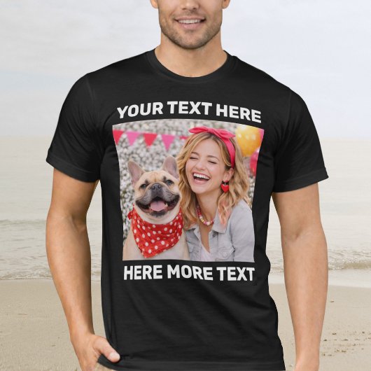 Personalisiertes Foto und Text oder Name Bold San T-Shirt