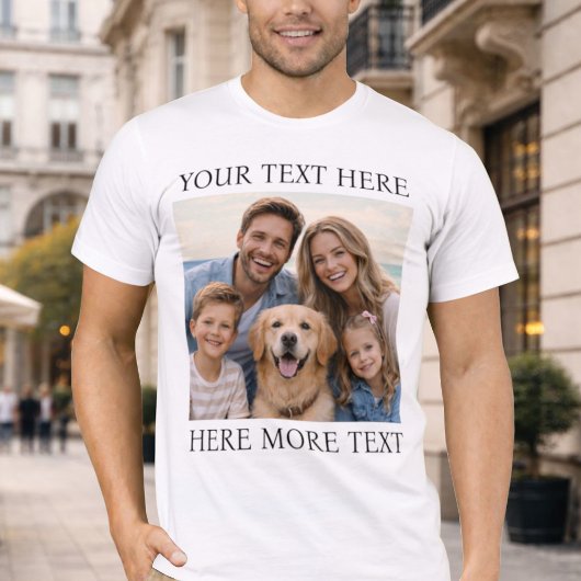 Personalisiertes Foto und Text oder Name Elegant S T-Shirt