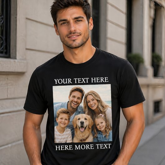 Personalisiertes Foto und Text oder Name Elegant S T-Shirt