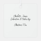 Personalisiertes Foto und Text Ornament Aus Metall (Rückseite)