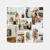 Personalisiertes Foto und Text Ornament Aus Metall (Vorderseite)