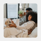 Personalisiertes Foto und Text Ornament Aus Metall (Rückseite)