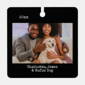 Personalisiertes Foto und Text Ornament Aus Metall (Vorderseite)