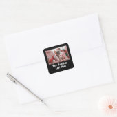 Personalisiertes Foto und Text Quadratischer Aufkleber (Umschlag)