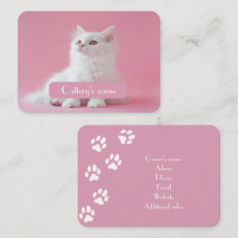 Personalisiertes Foto und Text rosa Farbe Telefonnummerkarte