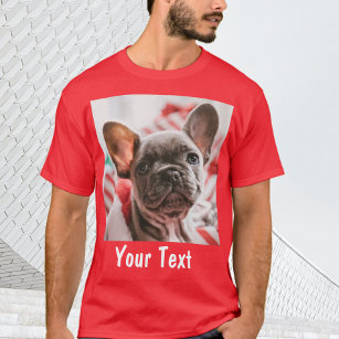Personalisiertes Foto und Text rot T-Shirt