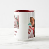 Personalisiertes Foto und Text rot Tasse (Zentrum)