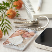 Personalisiertes Foto und Text Schlüsselanhänger (Vorderseite rechts)
