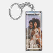 Personalisiertes Foto und Text Schlüsselanhänger (Vorderseite links)