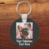 Personalisiertes Foto und Text Schlüsselanhänger (Vorderseite)