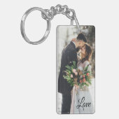 Personalisiertes Foto und Text Schlüsselanhänger (Vorderseite links)