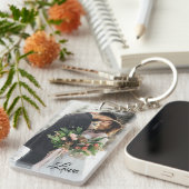 Personalisiertes Foto und Text Schlüsselanhänger (Vorderseite rechts)