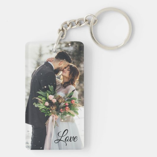Personalisiertes Foto und Text Schlüsselanhänger (Rückseite)