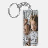 Personalisiertes Foto und Text Schlüsselanhänger (Vorderseite links)