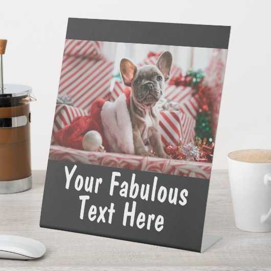 Personalisiertes Foto und Text Sockelschild (In Situ)