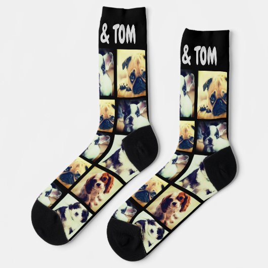 Personalisiertes Foto und Text Socken (Linkes Detail)