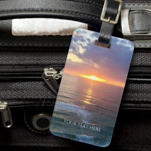 Personalisiertes Foto und Text Sonnenuntergang Gepäckanhänger