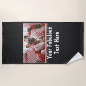 Personalisiertes Foto und Text Strandtuch (Vorderseite)
