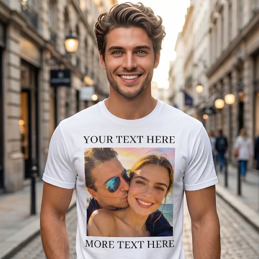 Personalisiertes Foto und Text T-Shirt