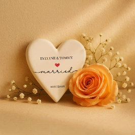 Personalisiertes Foto- und Text-verheiratetes Orna Keramik Ornament
