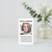 Personalisiertes Foto und Text Visitenkarte (Stehend Vorderseite)