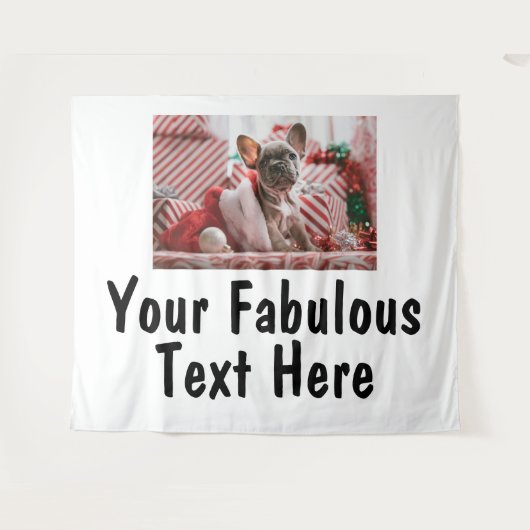 Personalisiertes Foto und Text Wandteppich (Vorderseite (Horizontal))