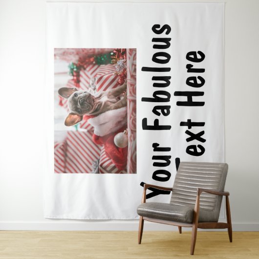 Personalisiertes Foto und Text Wandteppich (Beispiel)