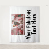 Personalisiertes Foto und Text Wandteppich (Vorderseite)