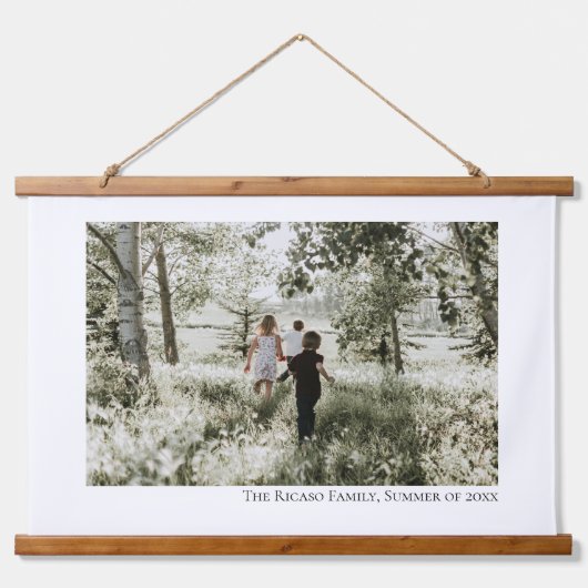 Personalisiertes Foto und Text Wandteppich Mit Holzrahmen (Vorne)