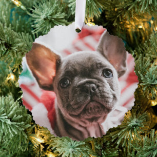 Personalisiertes Foto und Text Weihnachtsbaum Ornament Karte