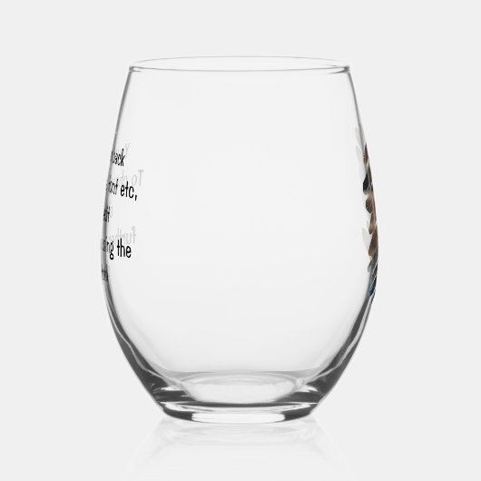 Personalisiertes Foto und Text Weinglas Ohne Stiel (Rechts)