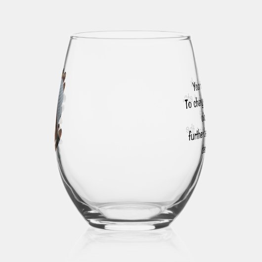 Personalisiertes Foto und Text Weinglas Ohne Stiel (Links)