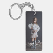 Personalisiertes Foto und Text zweiseitig Schlüsselanhänger (Vorderseite links)