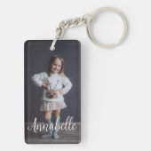 Personalisiertes Foto und Text zweiseitig Schlüsselanhänger (Rückseite)